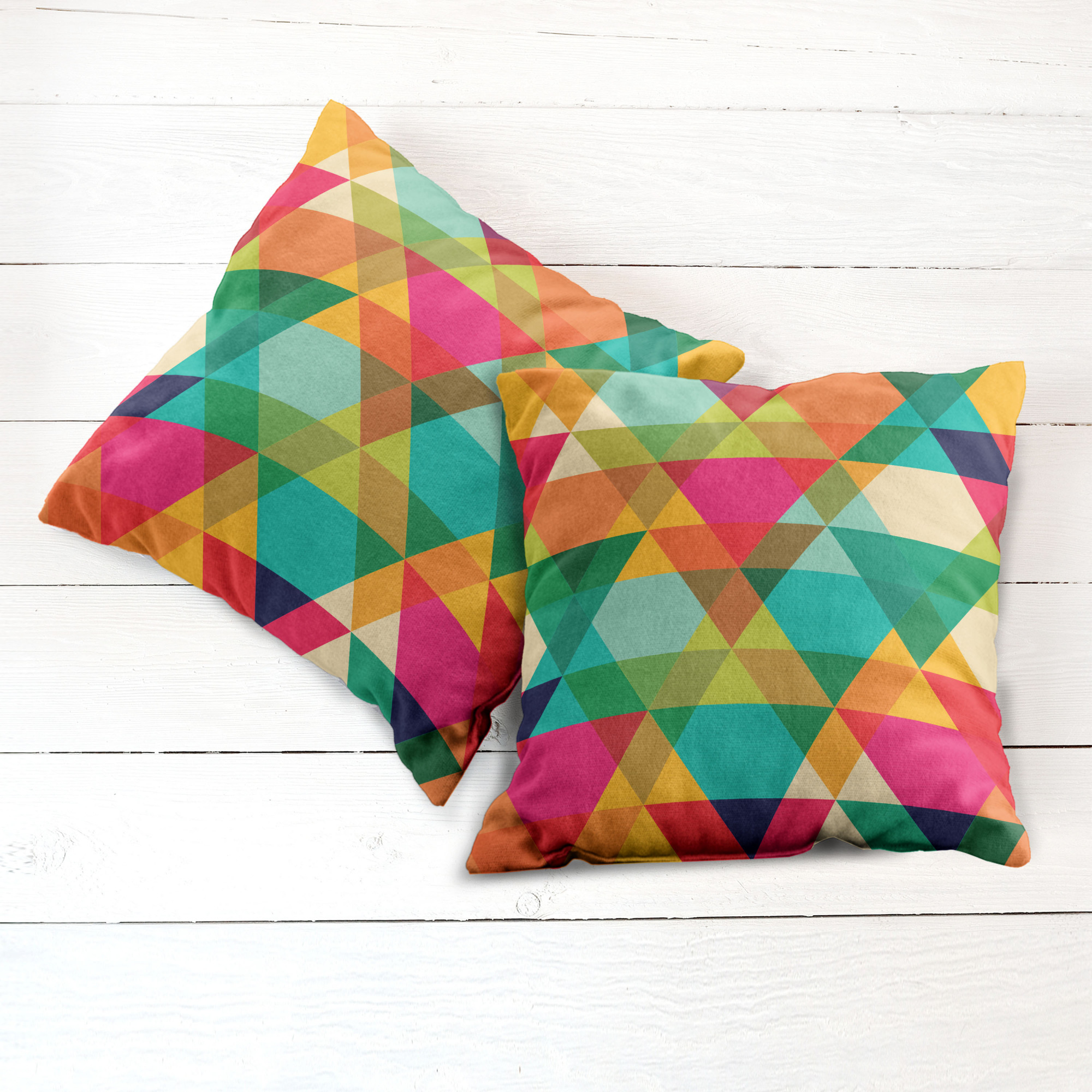 Ambesonne Colorful Theme Cushion Cover Set of 2 for Couch and Bed in 4 Sizes