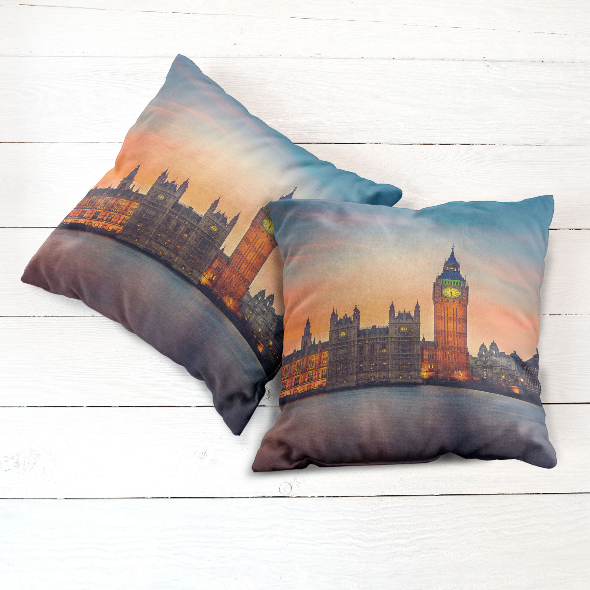 Ambesonne Colorful Theme Cushion Cover Set of 2 for Couch and Bed in 4 Sizes