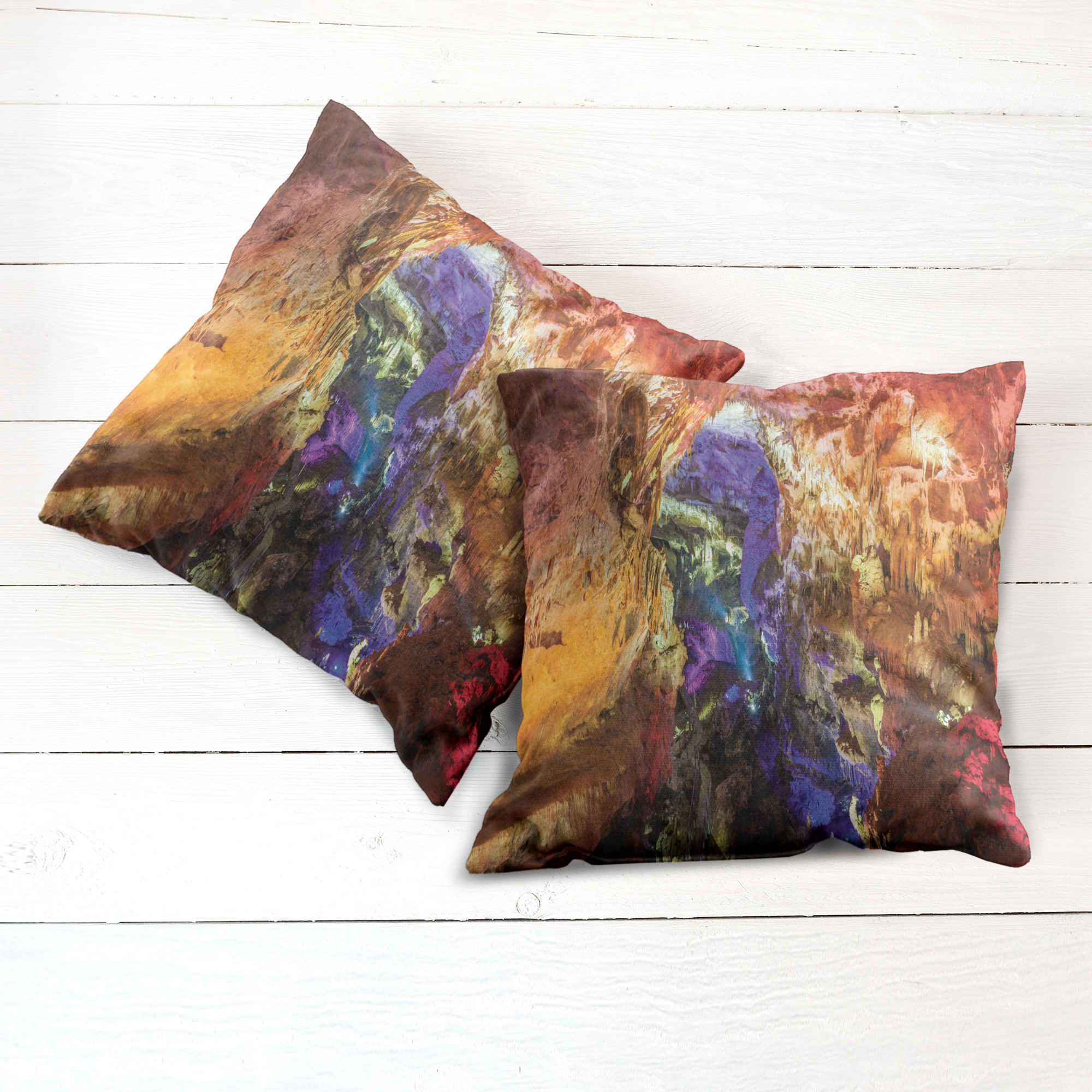 Ambesonne Colorful Theme Cushion Cover Set of 2 for Couch and Bed in 4 Sizes