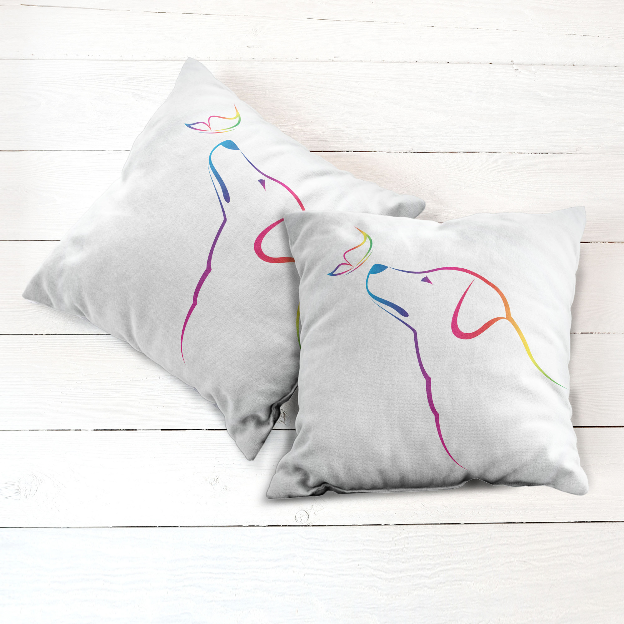 Ambesonne Colorful Theme Cushion Cover Set of 2 for Couch and Bed in 4 Sizes