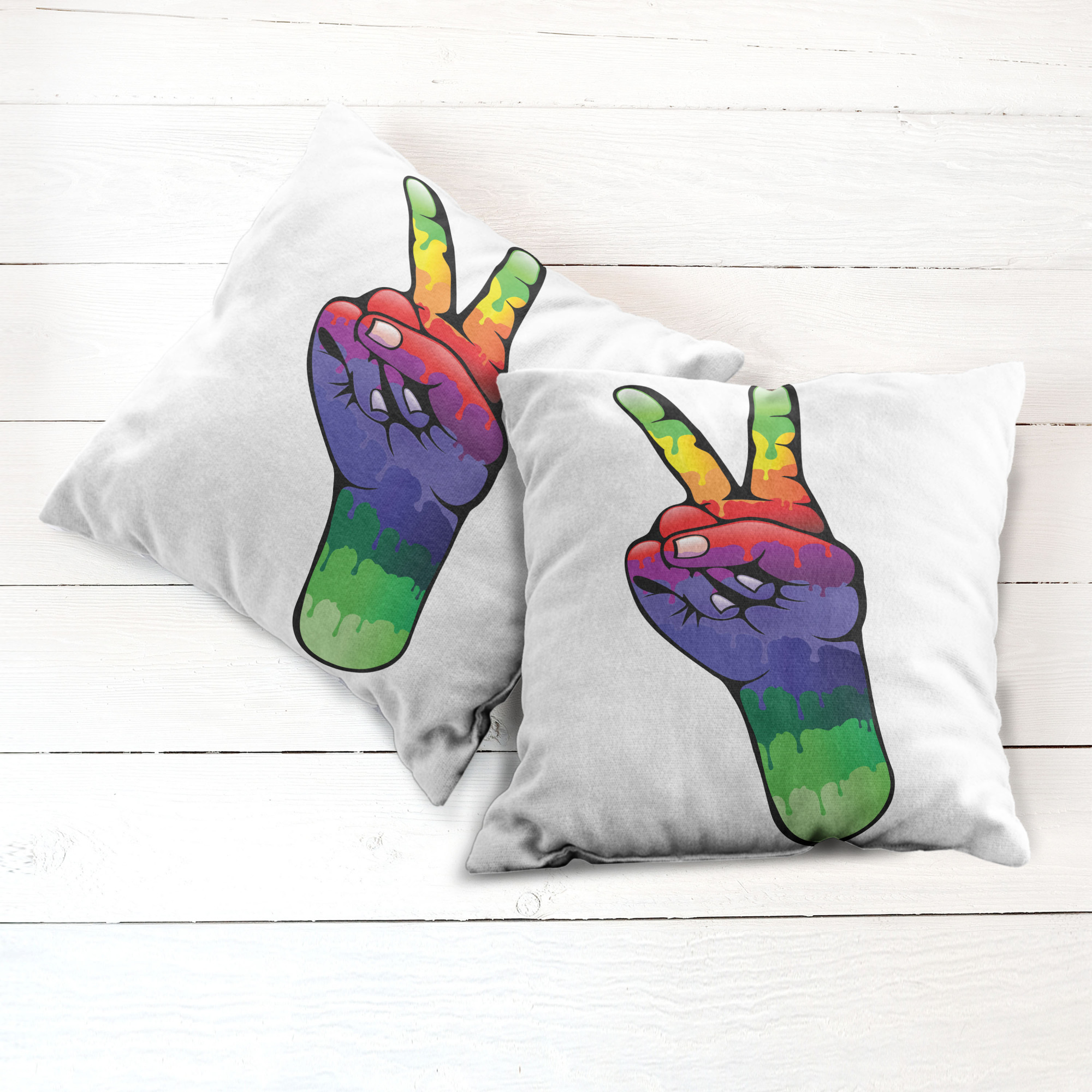 Ambesonne Colorful Theme Cushion Cover Set of 2 for Couch and Bed in 4 Sizes