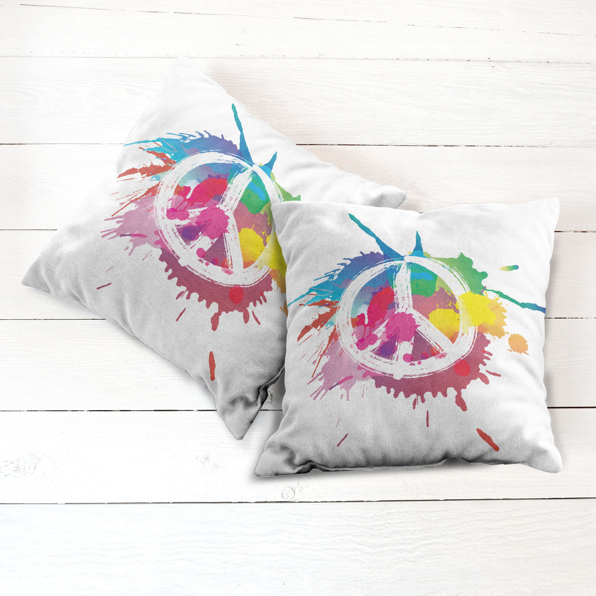 Ambesonne Colorful Theme Cushion Cover Set of 2 for Couch and Bed in 4 Sizes