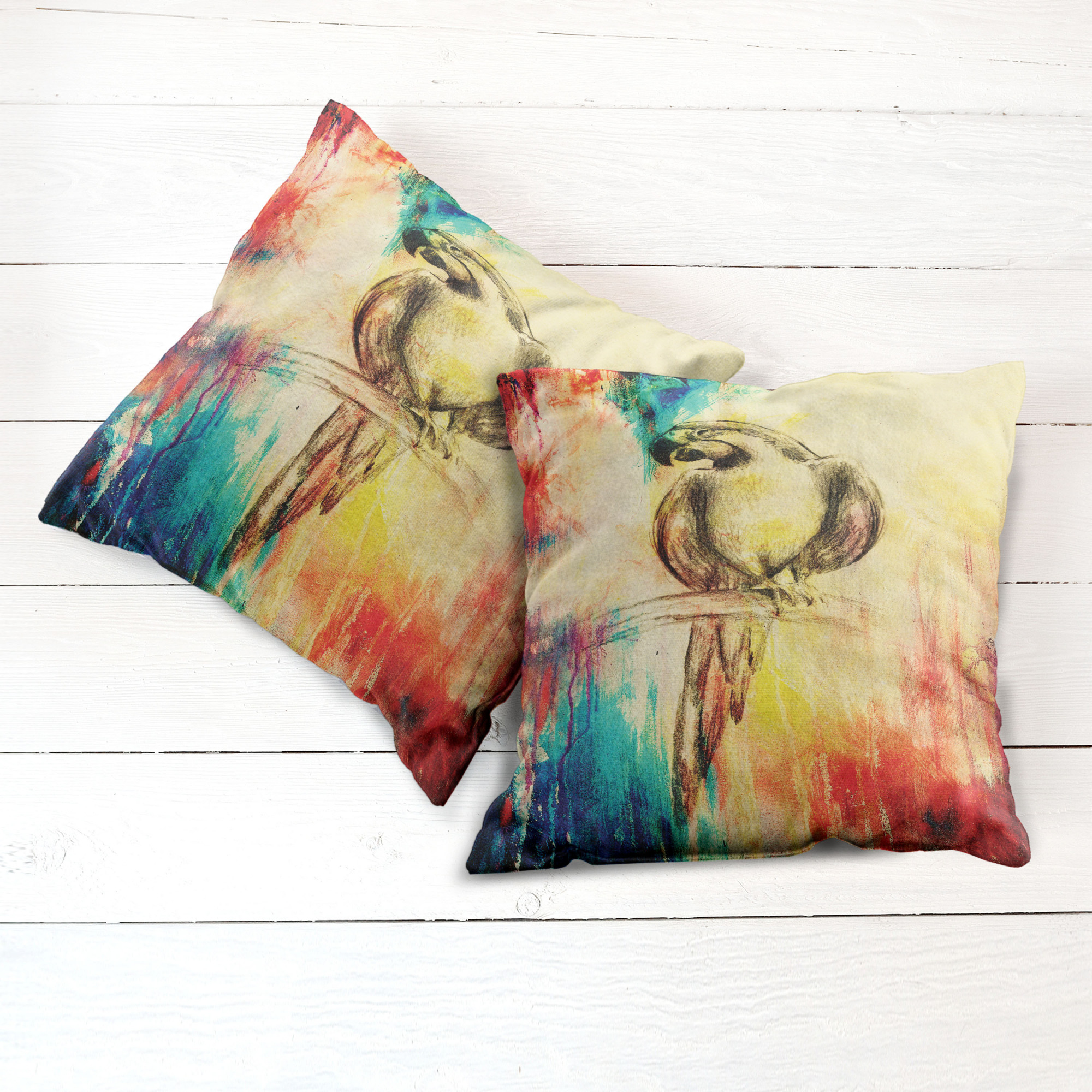 Ambesonne Colorful Theme Cushion Cover Set of 2 for Couch and Bed in 4 Sizes