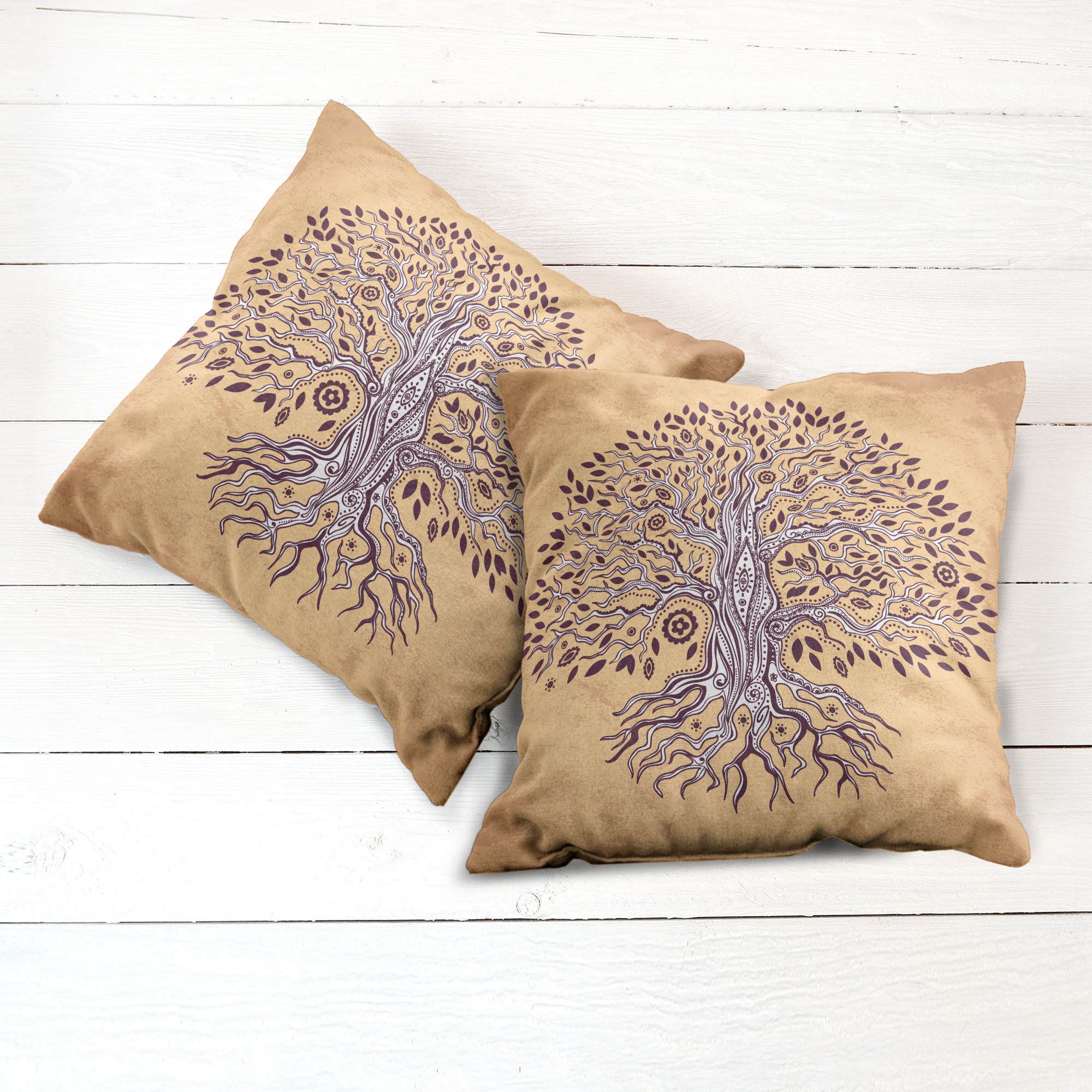 Ambesonne Tree Bloom Cushion Cover Set of 2 for Couch and Bed in 4 Sizes - Picture 207 of 220