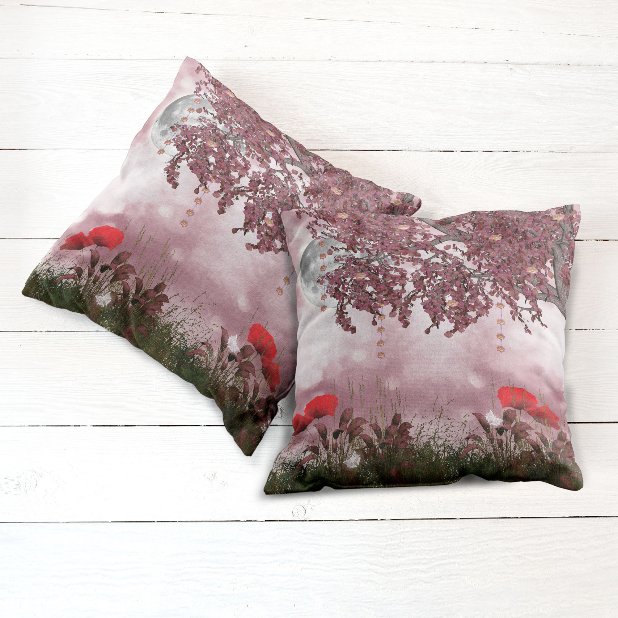 Ambesonne Tree Bloom Cushion Cover Set of 2 for Couch and Bed in 4 Sizes - Picture 46 of 220