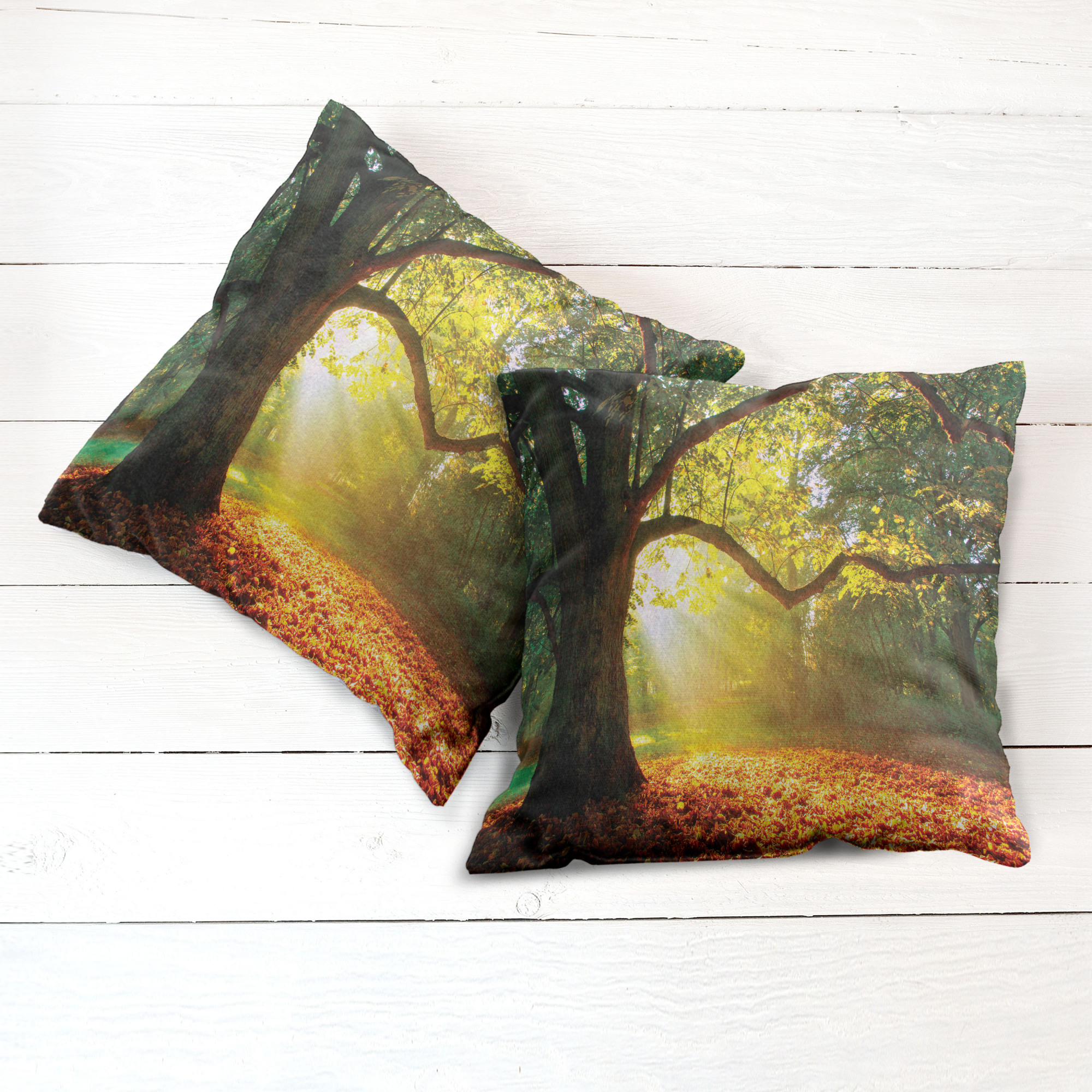 Ambesonne Tree Bloom Cushion Cover Set of 2 for Couch and Bed in 4 Sizes - Picture 118 of 220