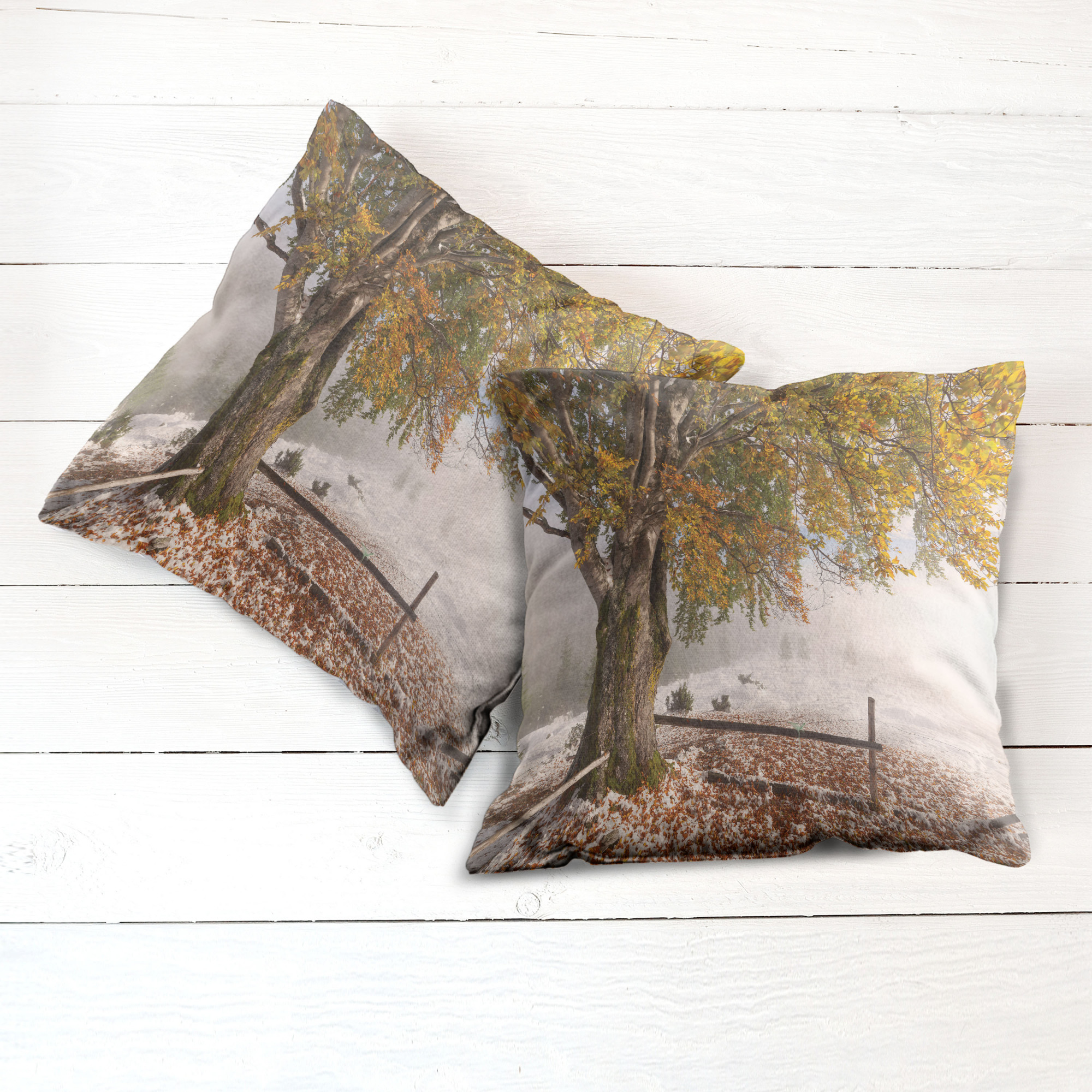 Ambesonne Tree Bloom Cushion Cover Set of 2 for Couch and Bed in 4 Sizes - Picture 178 of 220