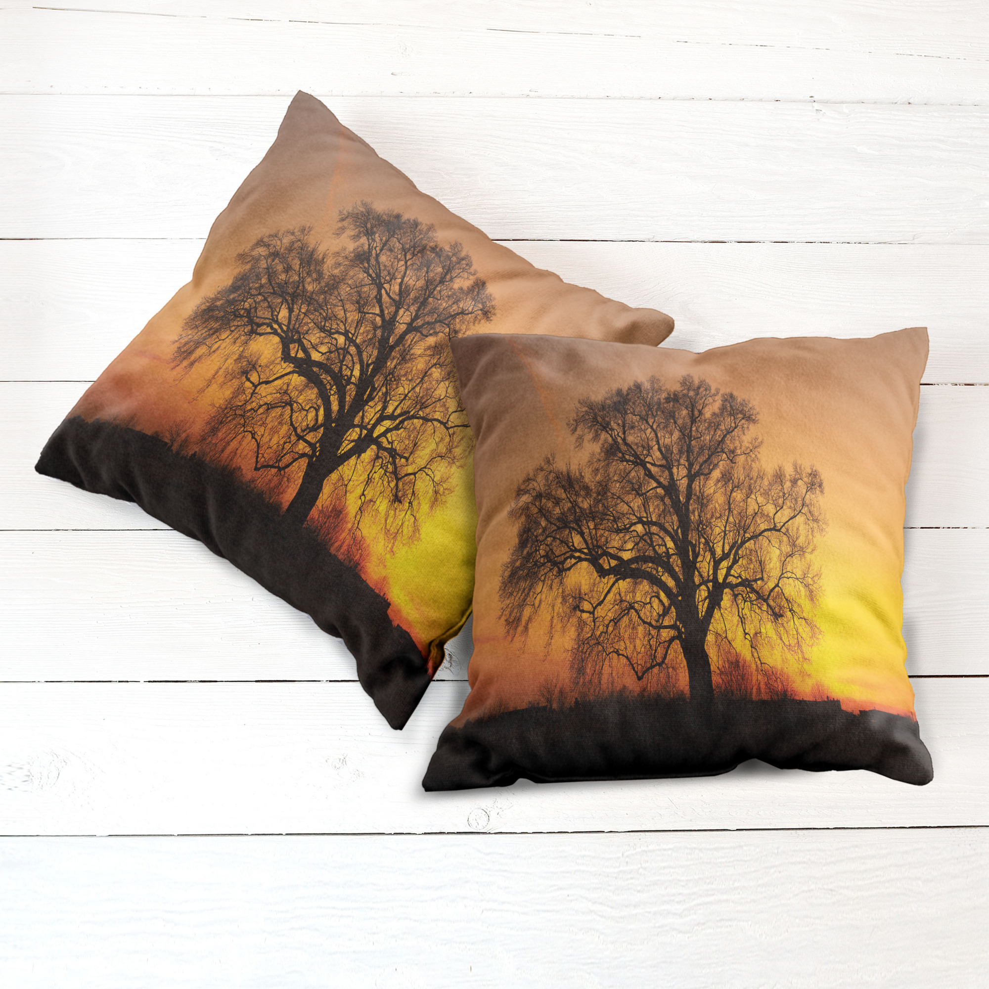 Ambesonne Tree Bloom Cushion Cover Set of 2 for Couch and Bed in 4 Sizes - Picture 126 of 220