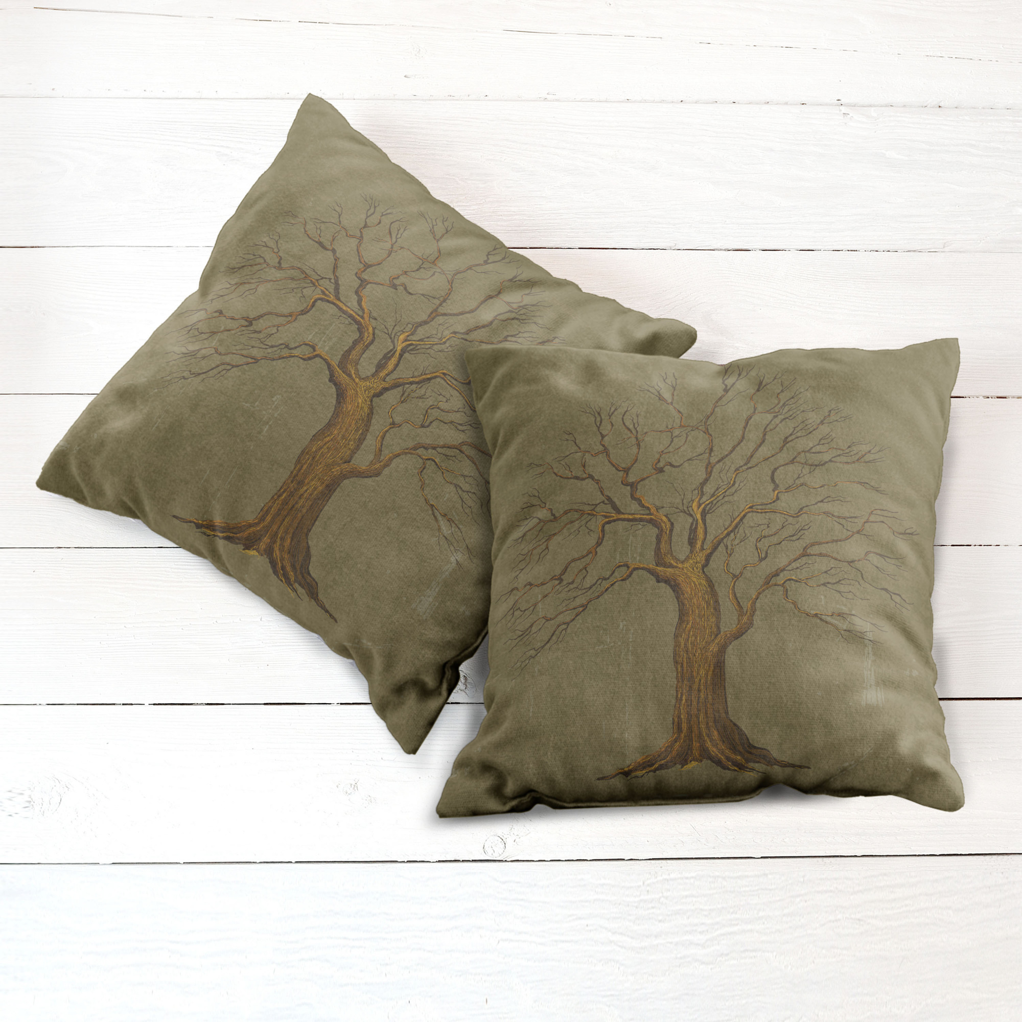 Ambesonne Tree Bloom Cushion Cover Set of 2 for Couch and Bed in 4 Sizes - Picture 130 of 220