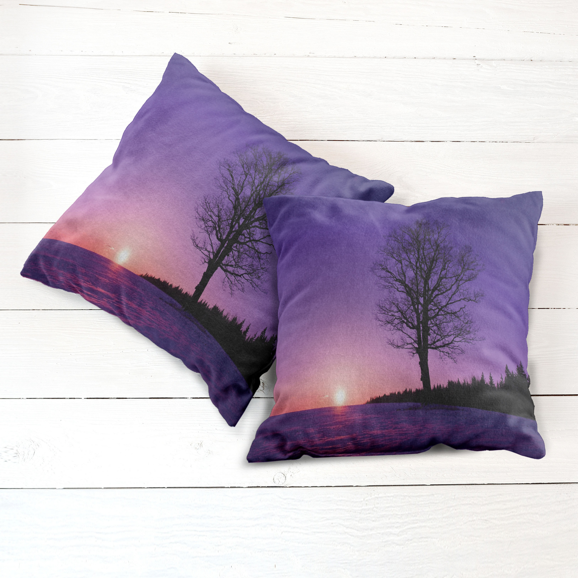Ambesonne Tree Bloom Cushion Cover Set of 2 for Couch and Bed in 4 Sizes - Picture 191 of 220