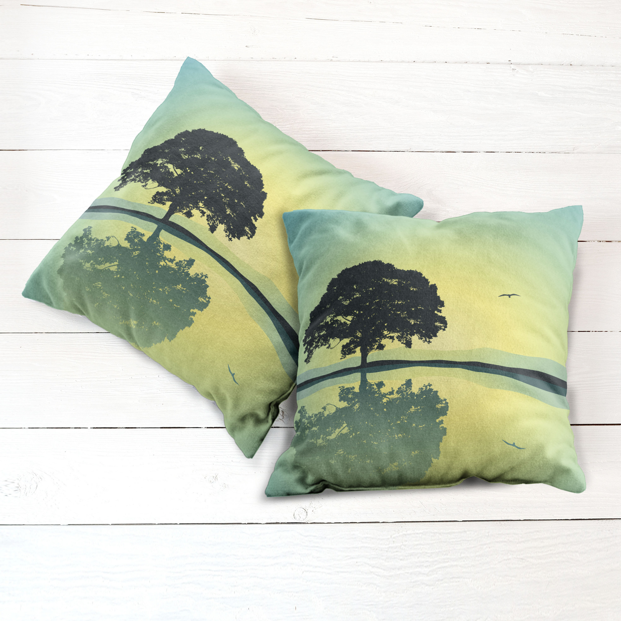 Ambesonne Tree Bloom Cushion Cover Set of 2 for Couch and Bed in 4 Sizes - Picture 162 of 220