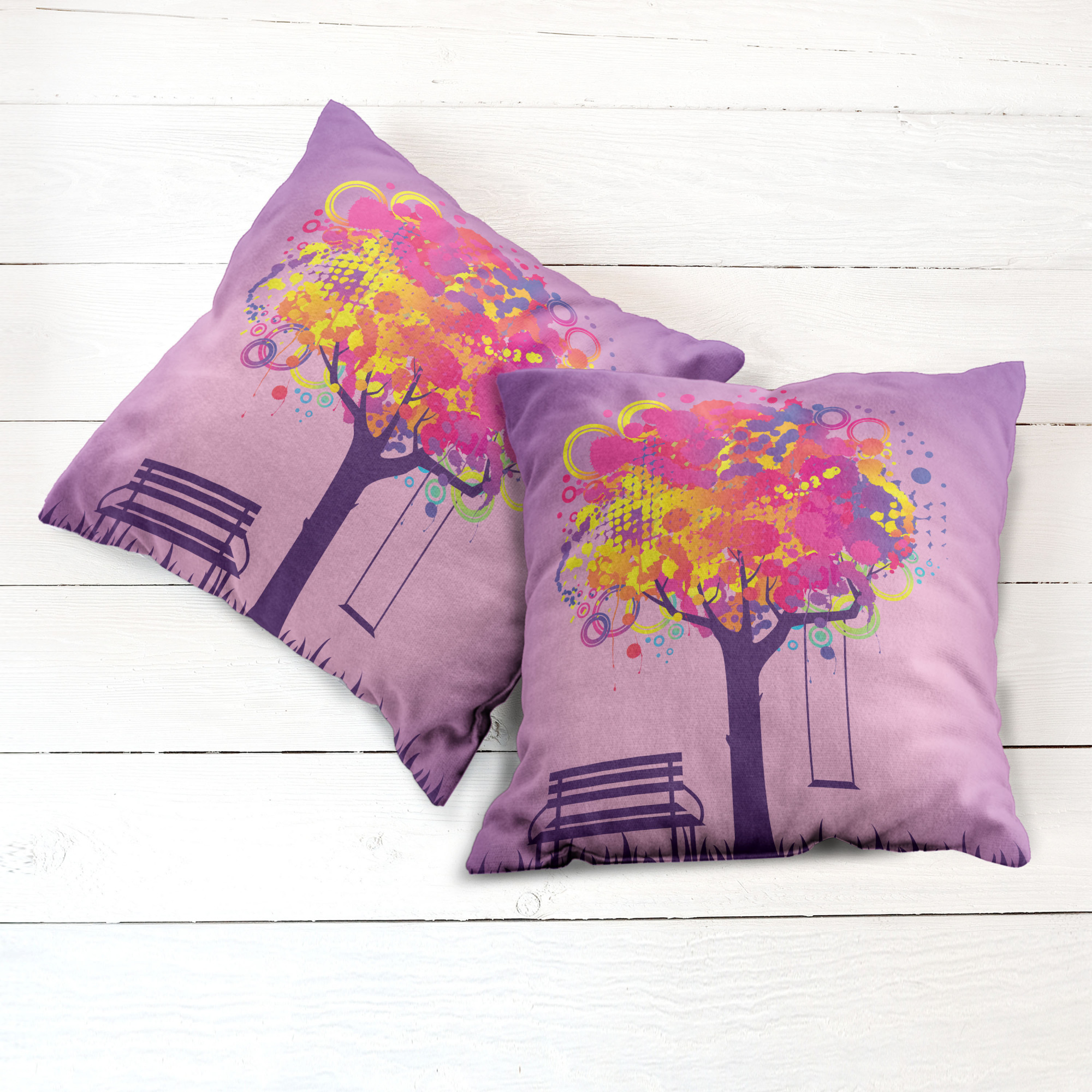 Ambesonne Tree Bloom Cushion Cover Set of 2 for Couch and Bed in 4 Sizes - Picture 30 of 220