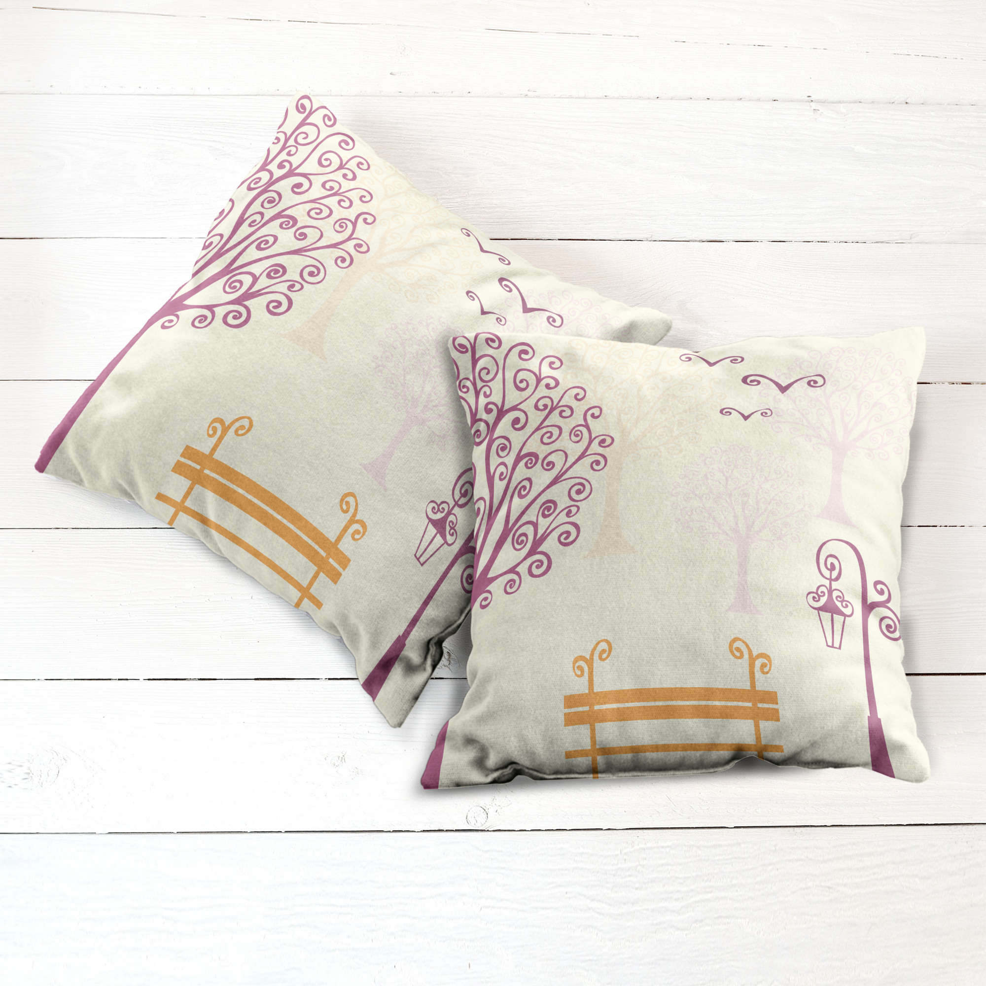 Ambesonne Tree Bloom Cushion Cover Set of 2 for Couch and Bed in 4 Sizes - Picture 146 of 220