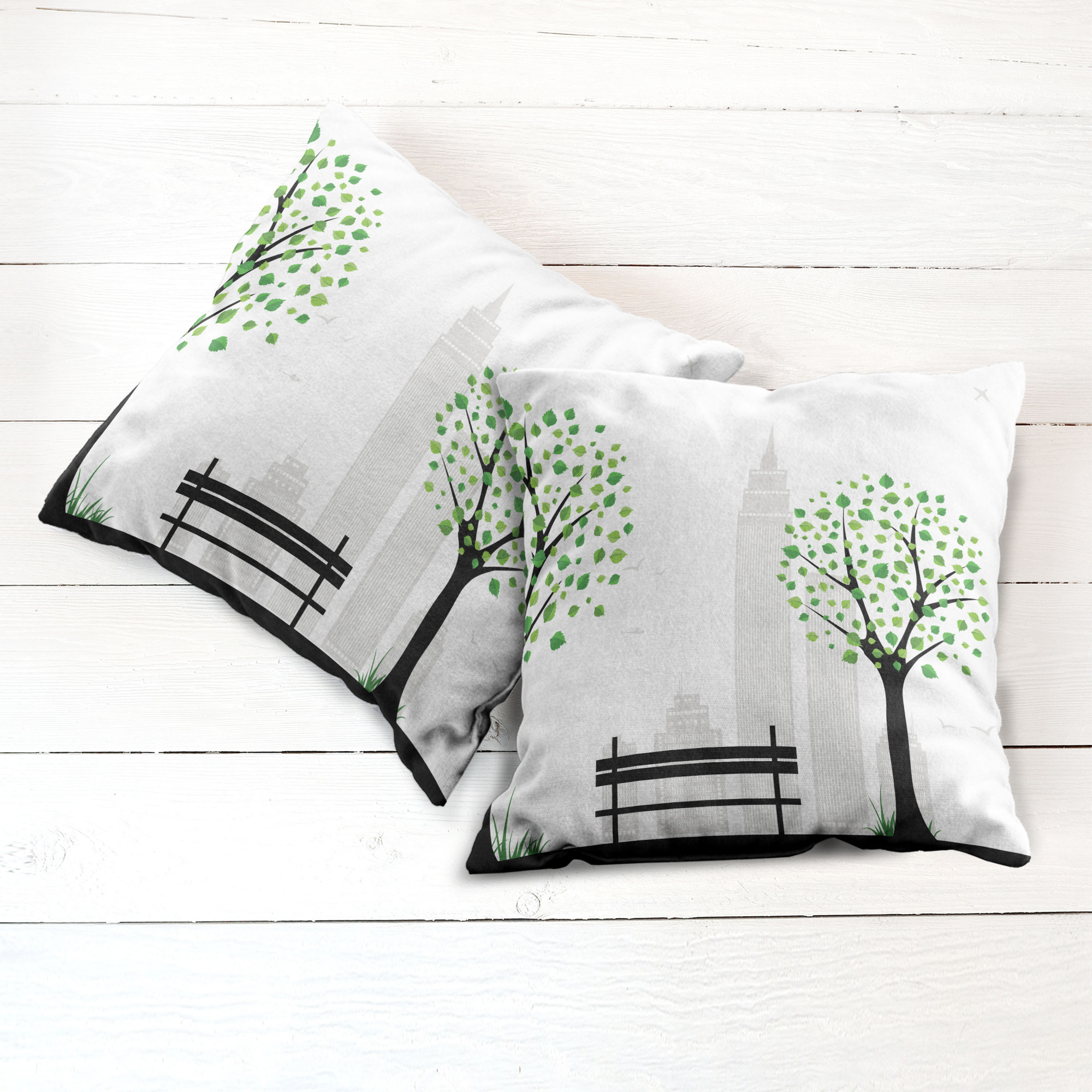 Ambesonne Tree Bloom Cushion Cover Set of 2 for Couch and Bed in 4 Sizes - Picture 203 of 220
