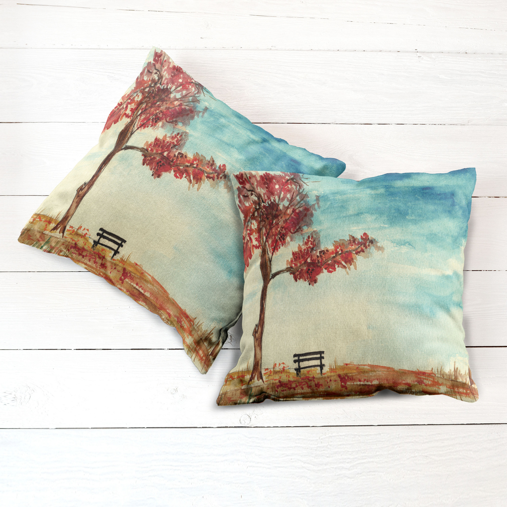 Ambesonne Tree Bloom Cushion Cover Set of 2 for Couch and Bed in 4 Sizes - Picture 211 of 220