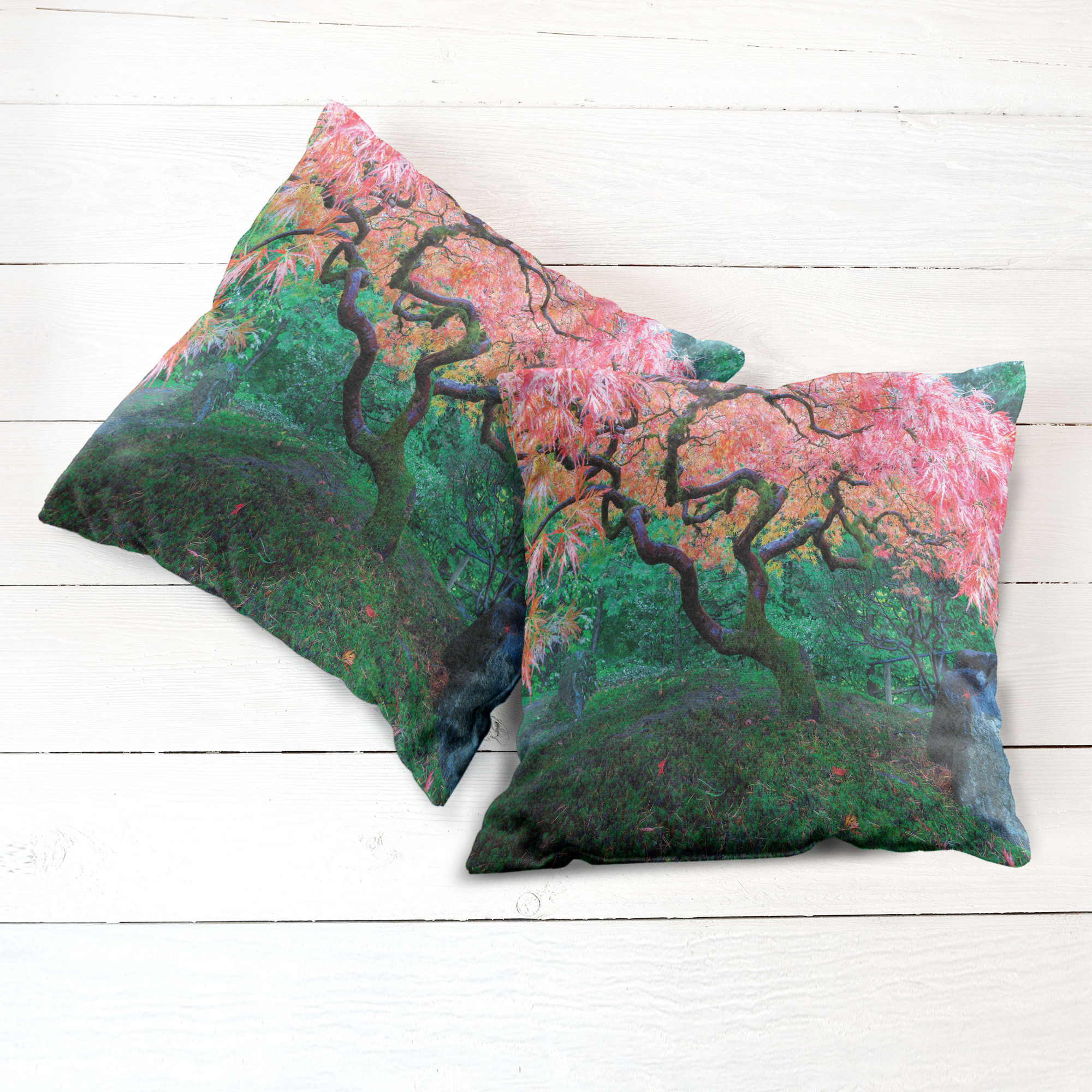 Ambesonne Tree Bloom Cushion Cover Set of 2 for Couch and Bed in 4 Sizes - Picture 158 of 220
