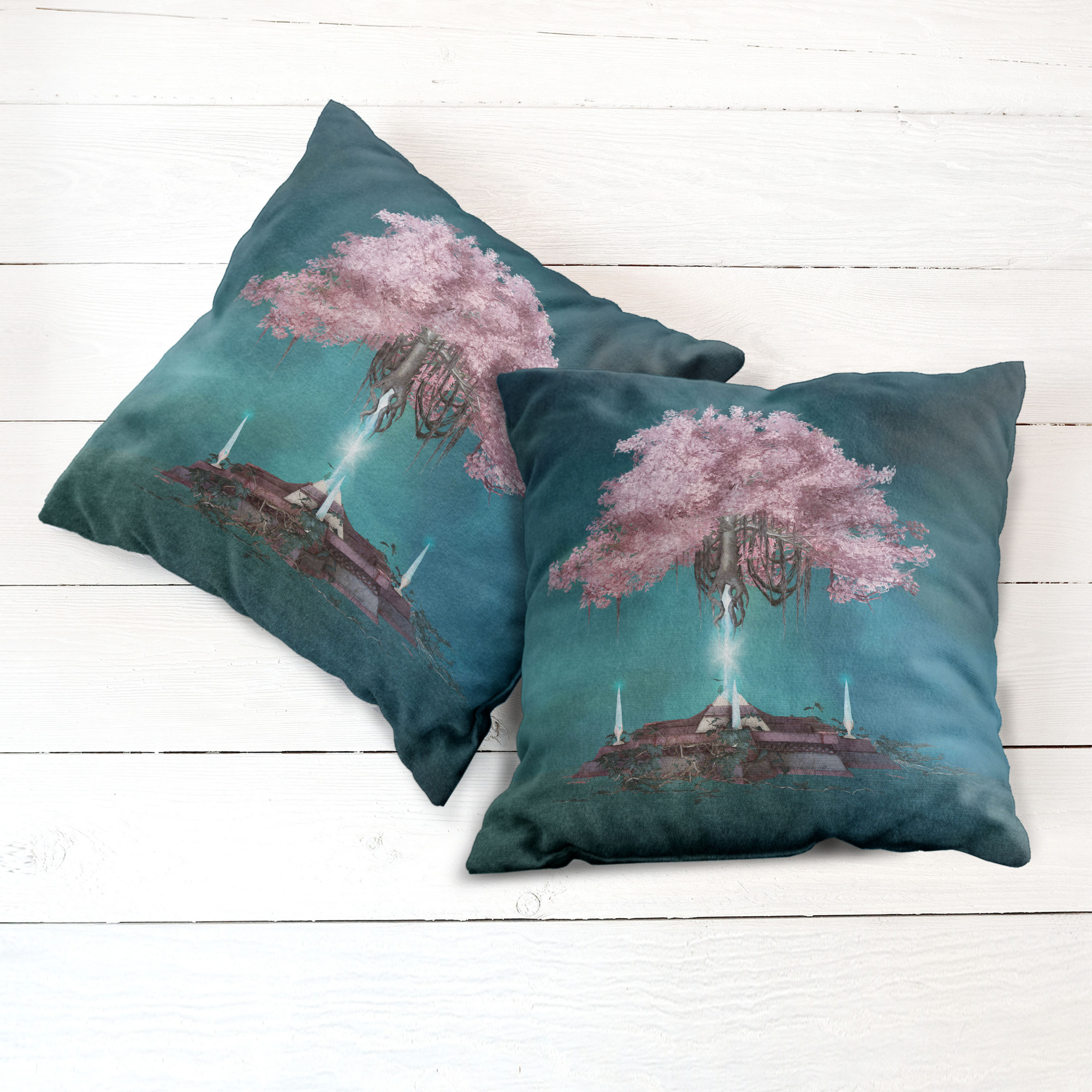 Ambesonne Tree Bloom Cushion Cover Set of 2 for Couch and Bed in 4 Sizes - Picture 150 of 220