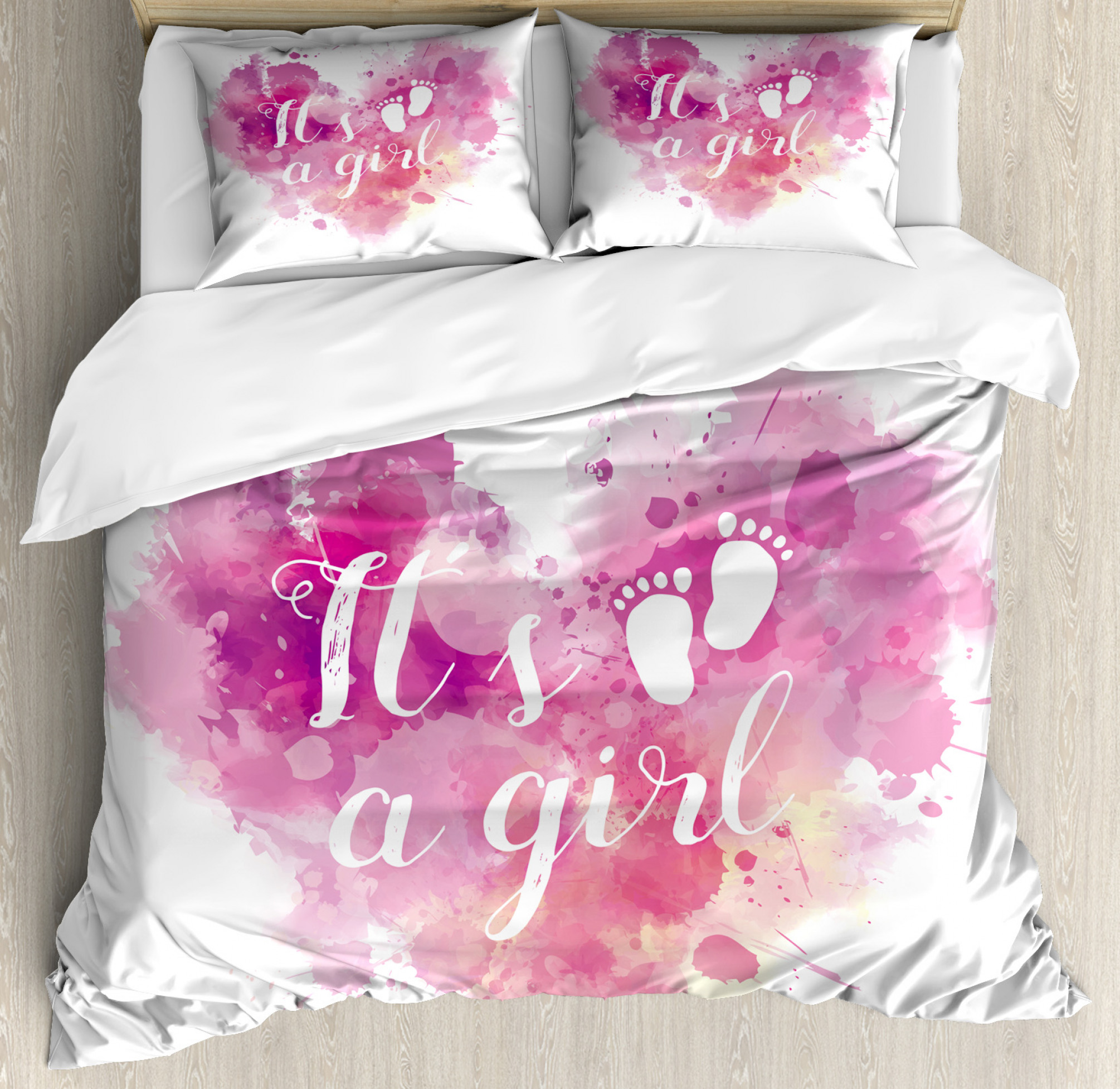 Hearts Pastel Girl Duvet Cover Set Brick Printed Texture Duvet Cover Set 99 90