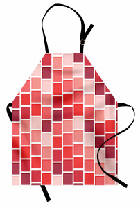 Kırmızı Kareli Mutfak Önlüğü Geometrik Desenli Şık