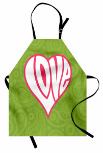 Sevgililer İçin Mutfak Önlüğü Aşk Temalı Kalpli