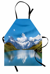 Karlı Dağlar Mutfak Önlüğü Karlı Dağlar Mavi