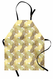 Ananas Desenli Mutfak Önlüğü Sarı Yeşil ve Kahverengi