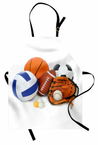 Top Desenli Mutfak Önlüğü Futbol Basketbol Top