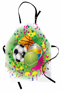 Rengarenk Toplar Mutfak Önlüğü Futbol Basketbol Voleybol Top
