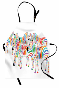 Sevimli Zebra Mutfak Önlüğü Rengarenk Sevimli Zebra