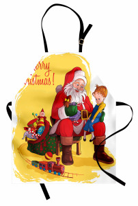 Noel Baba ve Kız Mutfak Önlüğü Yılbaşı Temalı
