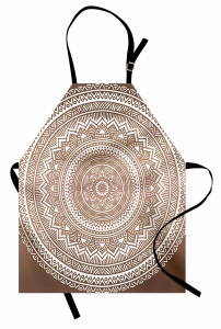 Kahverengi Mandala Mutfak Önlüğü Çiçekli