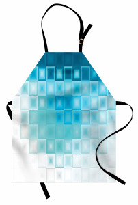 Mavi Buz Küpleri Mutfak Önlüğü Dekoratif Şık