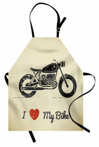 Motosikletimi Seviyorum Mutfak Önlüğü Kalp Nostaljik