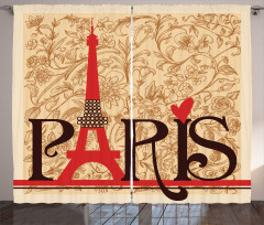 Paris Temalı Fon Perde Nostaljik Şık Tasarım