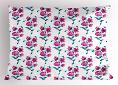 Pembe Çiçek Desenli Yastık Kılıfı Trend Şık Tasarım