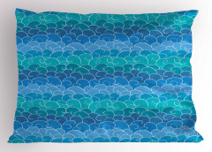 Mavi Dalgalar Desenli Yastık Kılıfı Deniz Temalı Şık