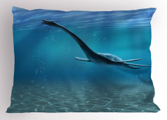 Büyük Deniz Dinozoru Yastık Kılıfı Mavi
