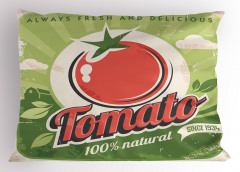 Nostaljik Etiket Temalı Yastık Kılıfı Domates