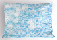 Mozaik Desenli Yastık Kılıfı Mavi Beyaz Çeyizlik