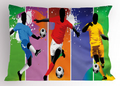 Rengarenk Futbolcu Yastık Kılıfı Futbol Temalı Spor Ombre