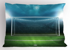 Futbol Sahası Desenli Yastık Kılıfı Yeşil Saha