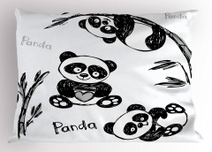Bebek Panda Desenli Yastık Kılıfı Bebek Panda Bambu Ağacı