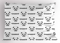 Şirin Panda Portreli Yastık Kılıfı Siyah Beyaz Şık Tasarım