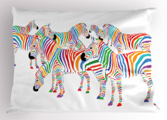 Sevimli Zebra Yastık Kılıfı Rengarenk Sevimli Zebra