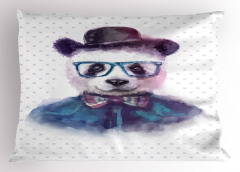 Sevimli Gözlüklü Panda Yastık Kılıfı Sevimli Gözlüklü Panda