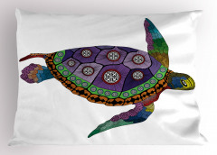 Deniz Kaplumbağası Yastık Kılıfı Rengarenk