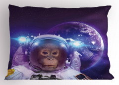Astronot Maymun ve Dünya Yastık Kılıfı Uzay Çağı