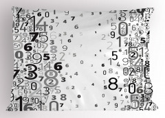 Sayılar Desenli Yastık Kılıfı Siyah Beyaz Matematik