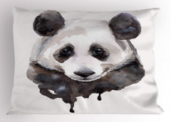 Sevimli Panda Desenli Yastık Kılıfı Sulu Boya Şık