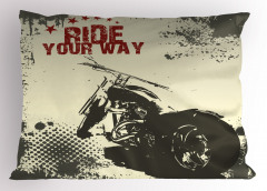 Nostaljik Motosiklet Yastık Kılıfı Şık Tasarım Bej